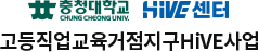 충청대학교 HIVE센터 고등직업교육거점지구HIVE사업 로고